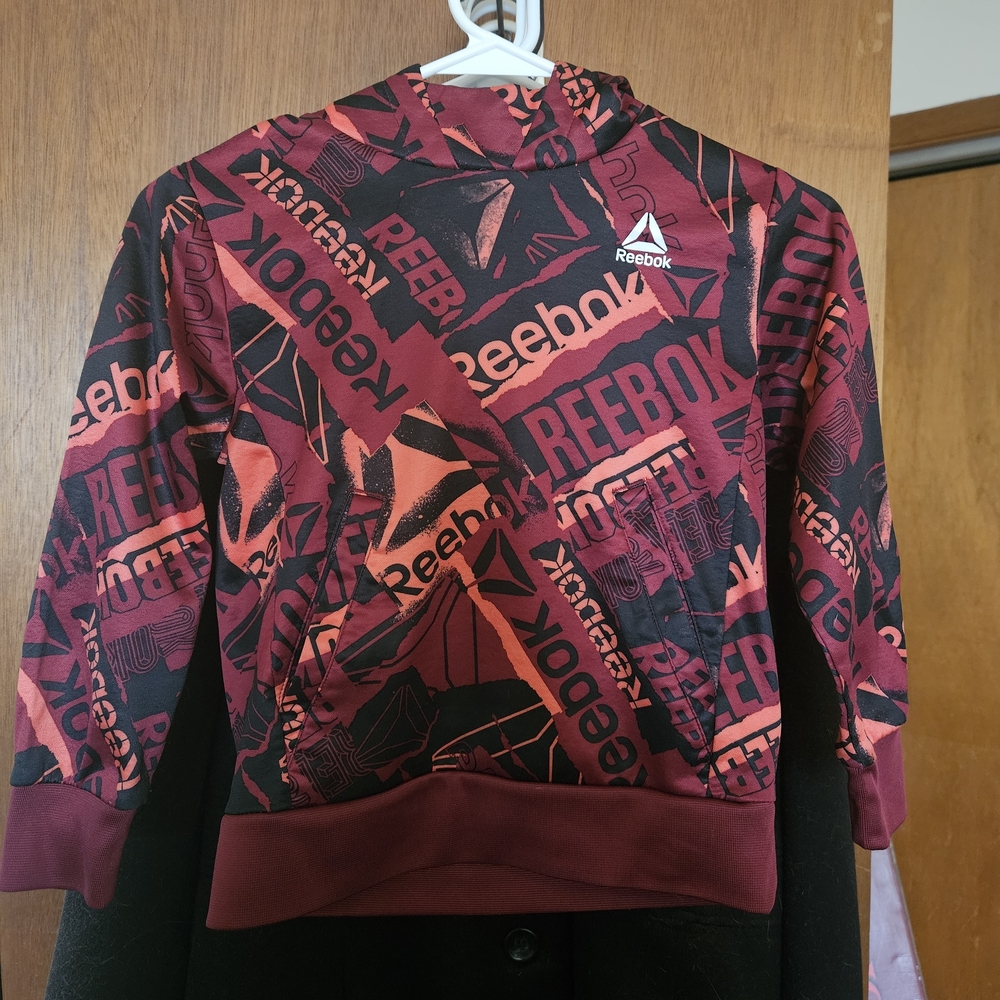 Reebok Kids Burgundy and Black Graphic Jacket